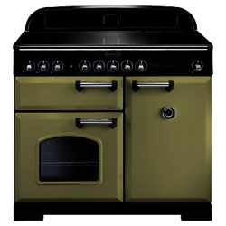 Rangemaster Classic Deluxe 100 Induction Hob Range Cooker Olive Green